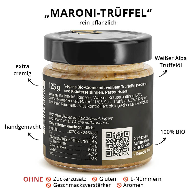 Zutaten Truffle Taste - Maroni-Trüffel Creme