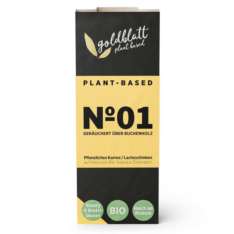 Plant Based No.1 pflanzliches Karree / Lachsschinken Frontansicht Verpackung