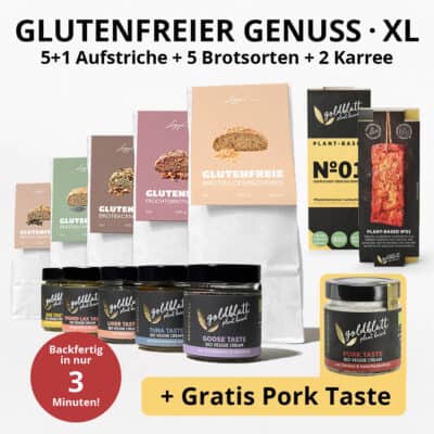 Glutenfreies Genusspaket von Goldblatt mit Loggä Brotbackmischungen